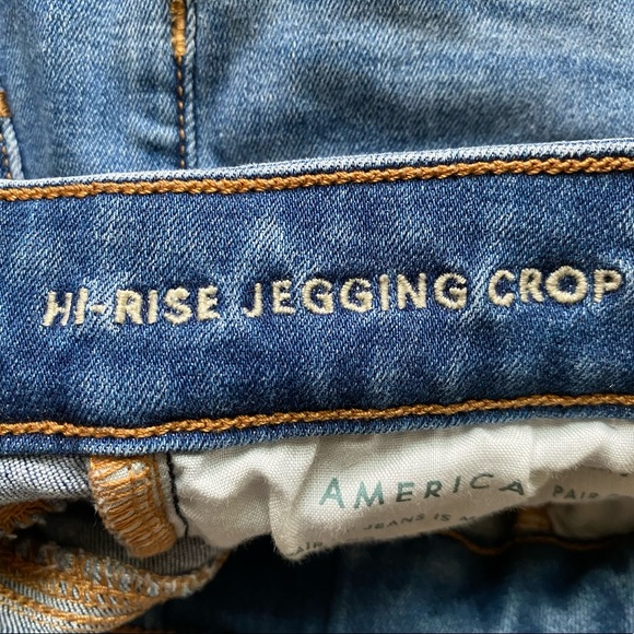 American Eagle High Rise Jegging Crop - Medium Blue Wash - Womens size 0 regular - Picture 10 of 12